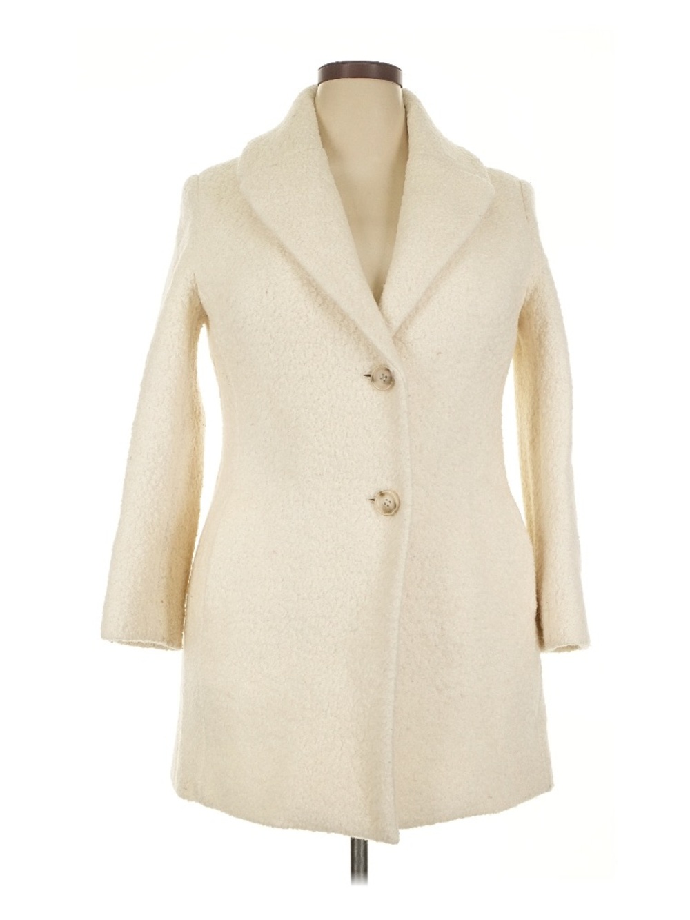 Large T Tahari Ivory boucle/faux fur jacket